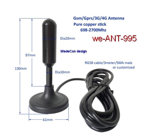 we-ANT-995 Very High Gain Wideband NB-Iot  GSM GPRS LTE 4G, 2G, 3G, Antenna 698-2700Mhz Antenna, Weatherproof Outdoor